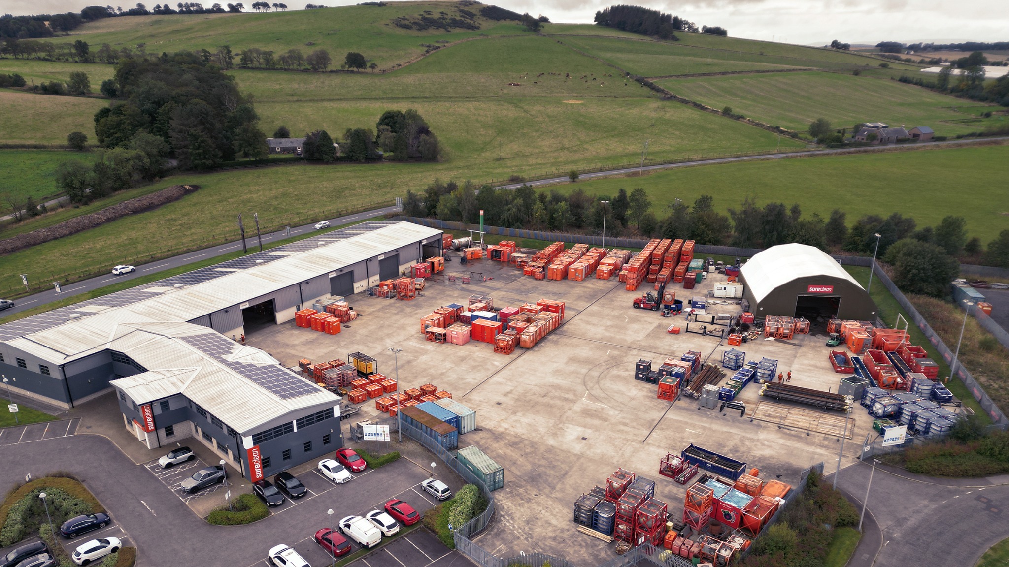 Aerial photograph of Sureclean's commercial operations base